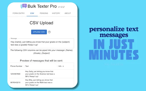 Bulk Texter Pro – Kirim Pesan Massal Efisien & Personal description image 1