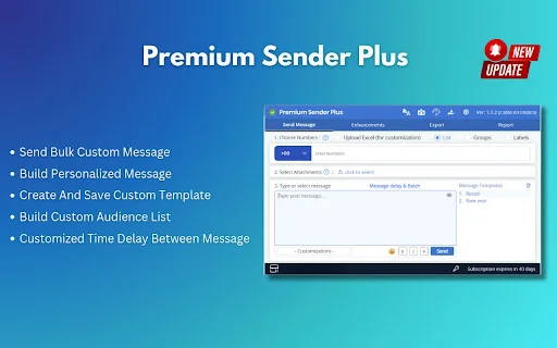Premium Sender Plus: Kirim Pesan Kustom WhatsApp dengan Mudah description image 1