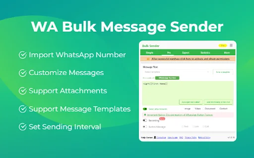 WA Bulk Message Sender: Kirim Pesan WhatsApp Massal Otomatis description image 1