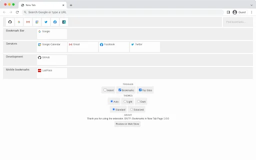 BNTP: Bookmarks in New Tab Page – Kelola Bookmark Jadi Mudah description image 1