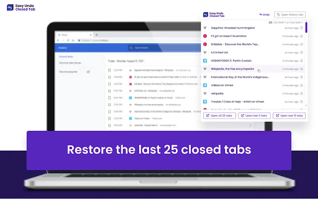 Unduh Easy Undo Closed Tabs Terbaru – Pulihkan Tab Anda Gratis description image 1
