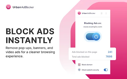 Urban AdBlocker: Blokir Iklan & Pop-up Cepat di Chrome description image 1