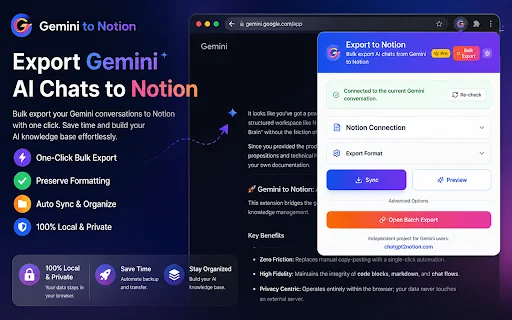 Ekspor Chat Gemini ke Notion – Sinkronisasi Otomatis & Cepat description image 1