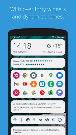 Download AIO Launcher Terbaru – Tampilan Home Screen Efisien description image 3