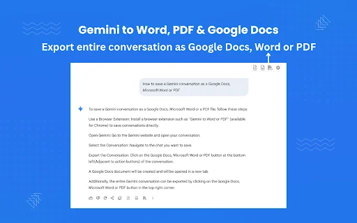 Ekspor Gemini ke Word & PDF – Unduh Ekstensi Gratis Sekarang description image 3